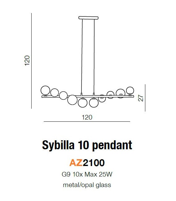 LAMPA WISZĄCA SYBILLA 10
