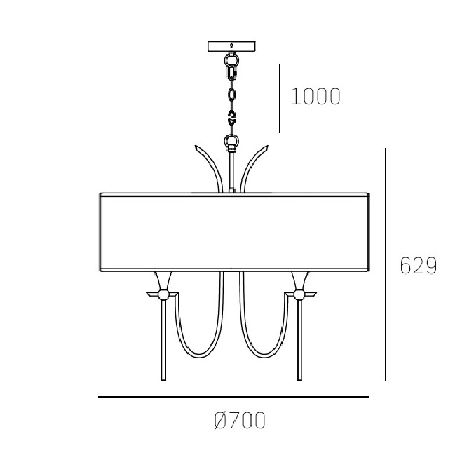 Lampa wisząca Las Vegas w kolorze niklu