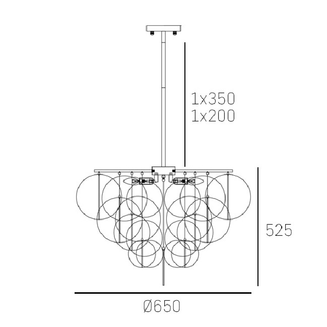 Lampa wisząca Tromso w kolorze mosiądzu