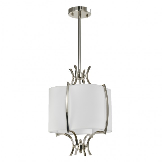 Lampa wisząca Faro nikiel z białym abażurem