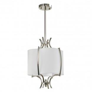 Lampa wisząca Faro nikiel z białym abażurem