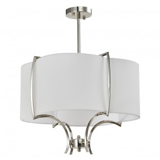 Lampa wisząca Faro nikiel z białym abażurem