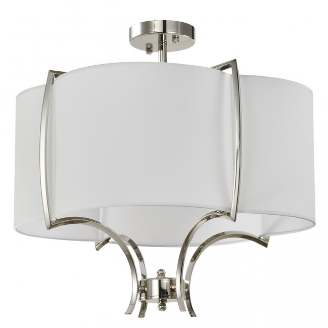 Lampa wisząca Faro nikiel z białym abażurem