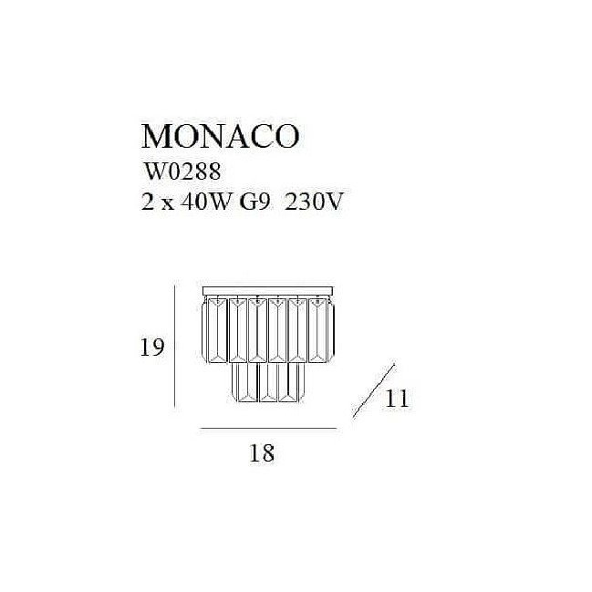KINKIET MONACO ZŁOTY