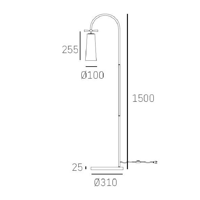 Lampa podłogowa Bow w kolorze mosiądzu