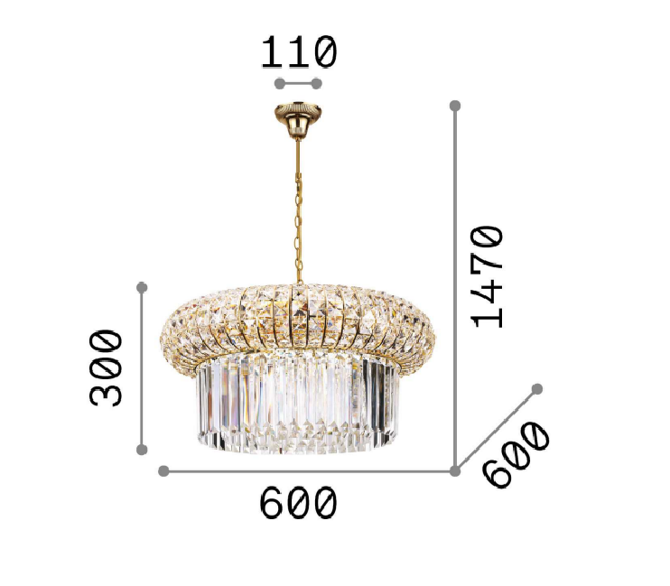 LAMPA WISZĄCA NABUCCO ZŁOTA