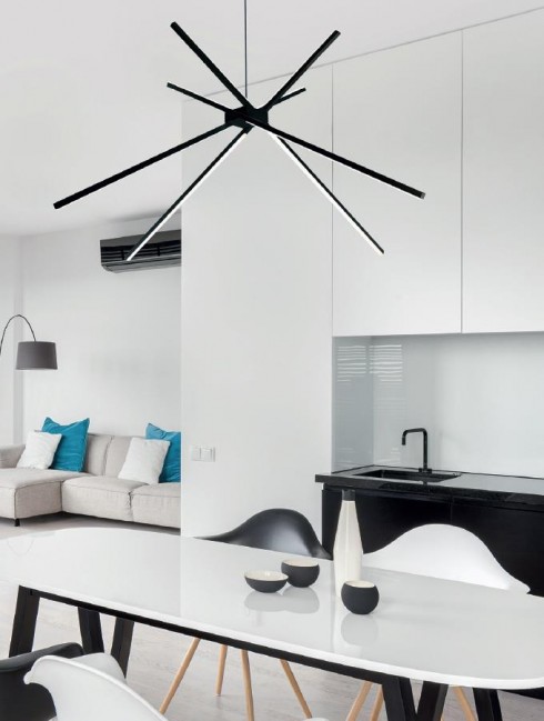 LAMPA WISZĄCA SPIDER LED CZARNA