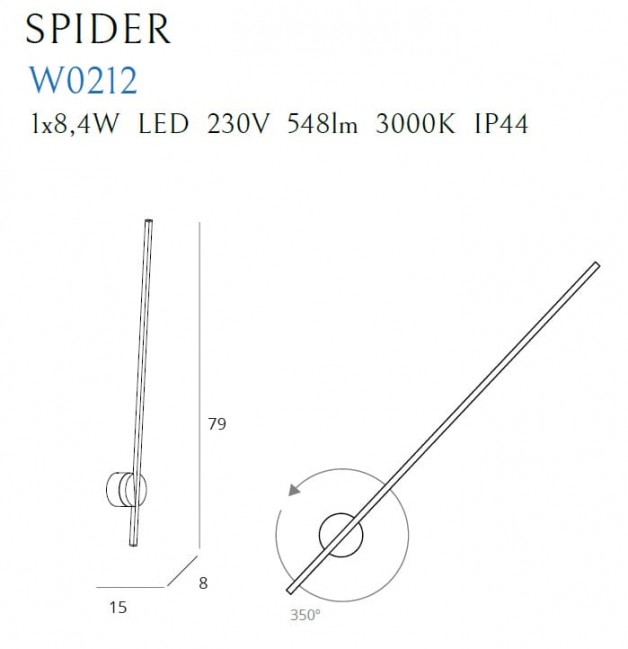 KINKIET SPIDER LED BIAŁY