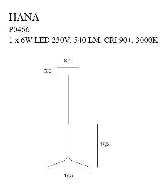 LAMPA WISZĄCA HANA LED CZARNA