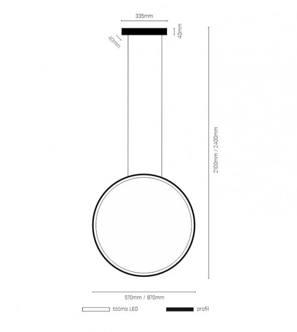 LAMPA WISZĄCA AGARO 87 4000K