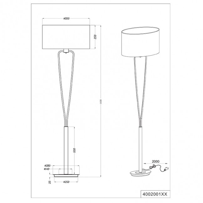 LAMPA PODŁOGOWA PARIS II MOSIĄDZ