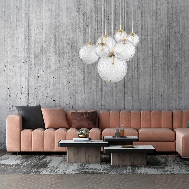 LAMPA WISZĄCA CADIX 7 ZŁOTA