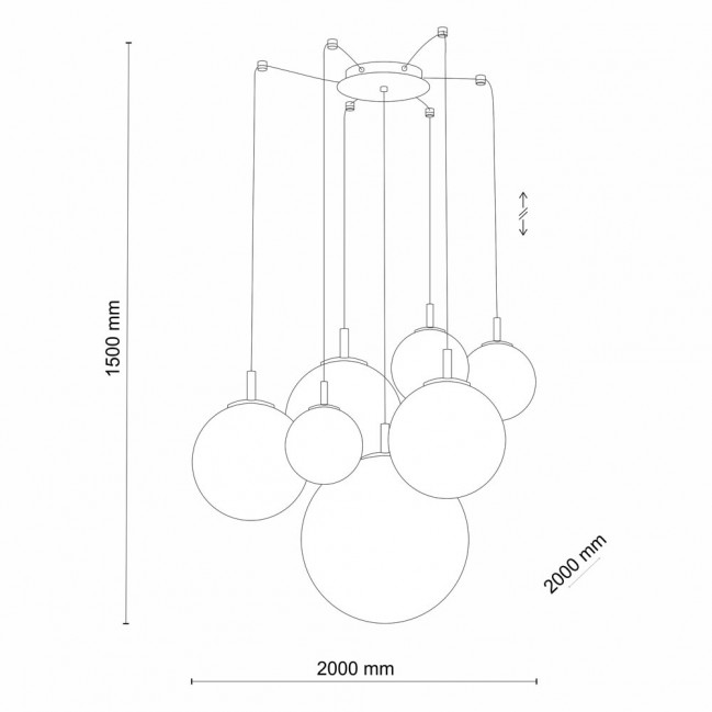 LAMPA WISZĄCA CADIX 7 ZŁOTA