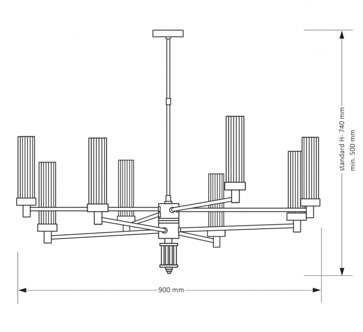 ŻYRANDOL SETI CZARNO ZŁOTY