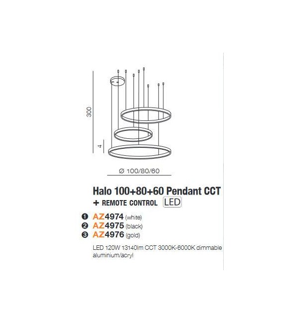 LAMPA WISZĄCA HALO CCT + REMOTE CONTROL BIAŁA