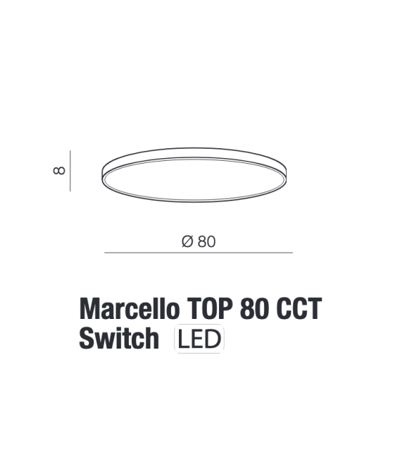 PLAFON MARCELLO 80 LED CCT SWITCH CZARNY