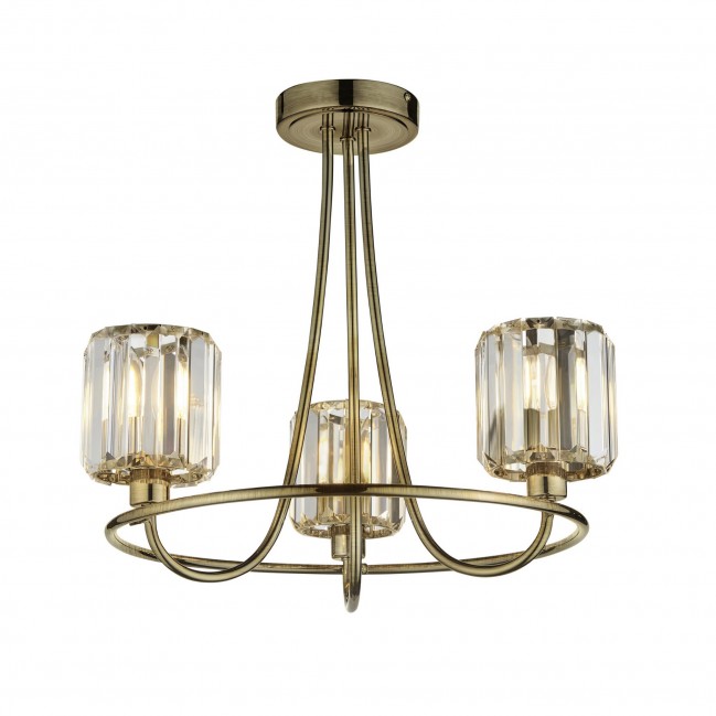 PLAFON BERENICE 3 ANTIQUE BRASS