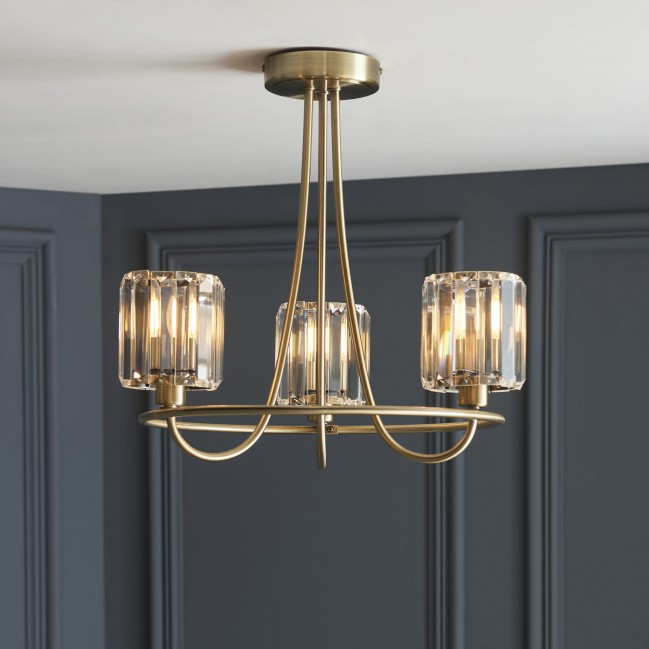 PLAFON BERENICE 3 ANTIQUE BRASS