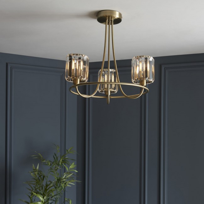 PLAFON BERENICE 3 ANTIQUE BRASS