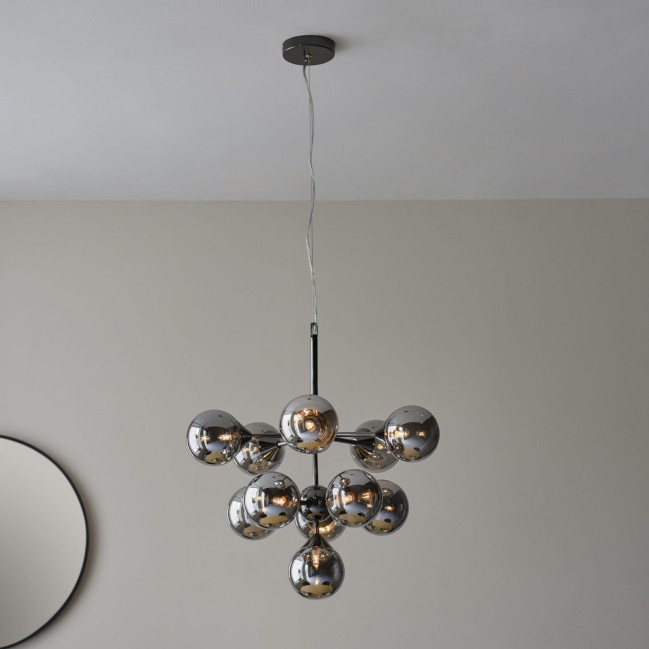 LAMPA WISZĄCA OSCAR 11 CHROM CZARNY