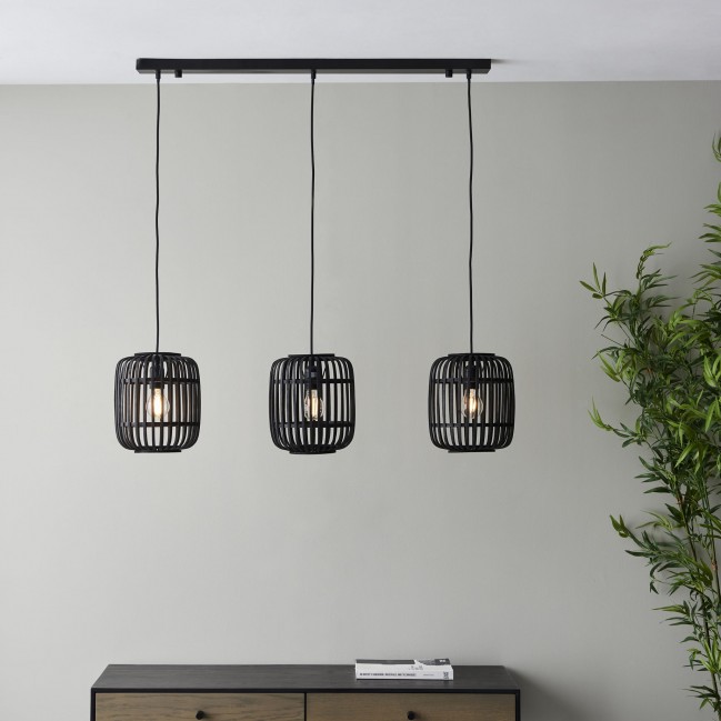 LAMPA WISZĄCA MATHIAS 3 BLACK BAMBOO
