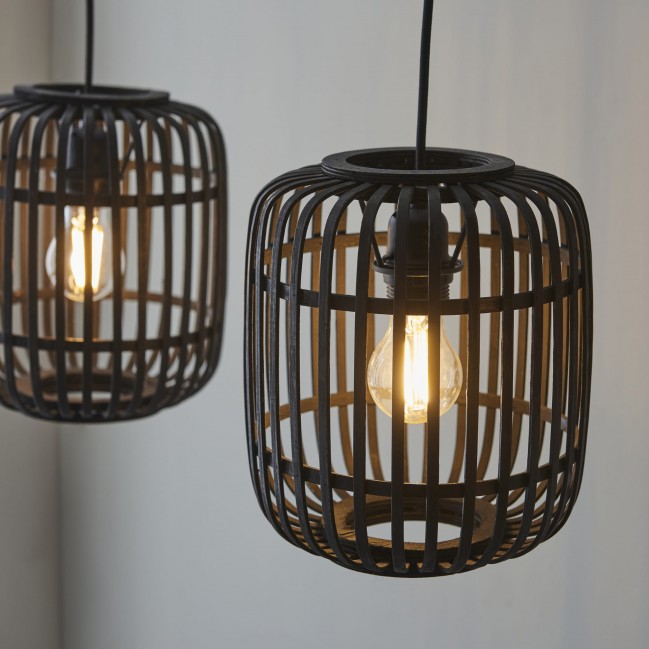 LAMPA WISZĄCA MATHIAS 3 BLACK BAMBOO