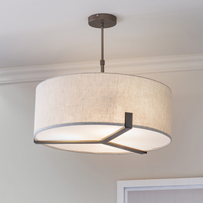 LAMPA WISZĄCA HAYFIELD 3 NATURAL LINEN