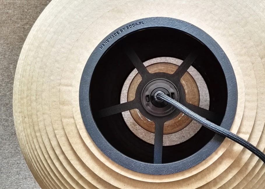 LAMPA WISZĄCA Z TEKTURY SFERA 45 BRĄZOWA