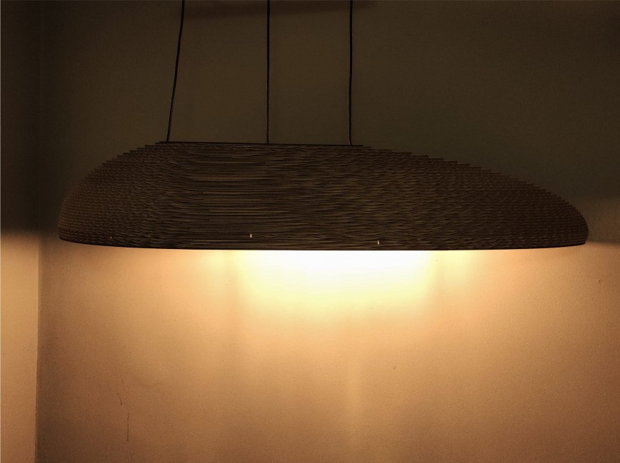 LAMPA WISZĄCA TABLO M BRĄZOWA TEKTURA