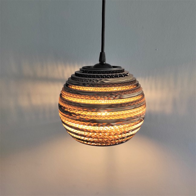 LAMPA WISZĄCA Z TEKTURY BUBBLE BRĄZOWA