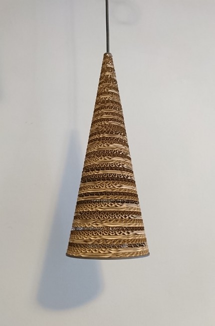 LAMPA WISZĄCA Z TEKTURY BIRCH BRĄZOWA