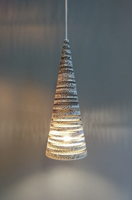 LAMPA WISZĄCA Z TEKTURY BIRCH SZARA