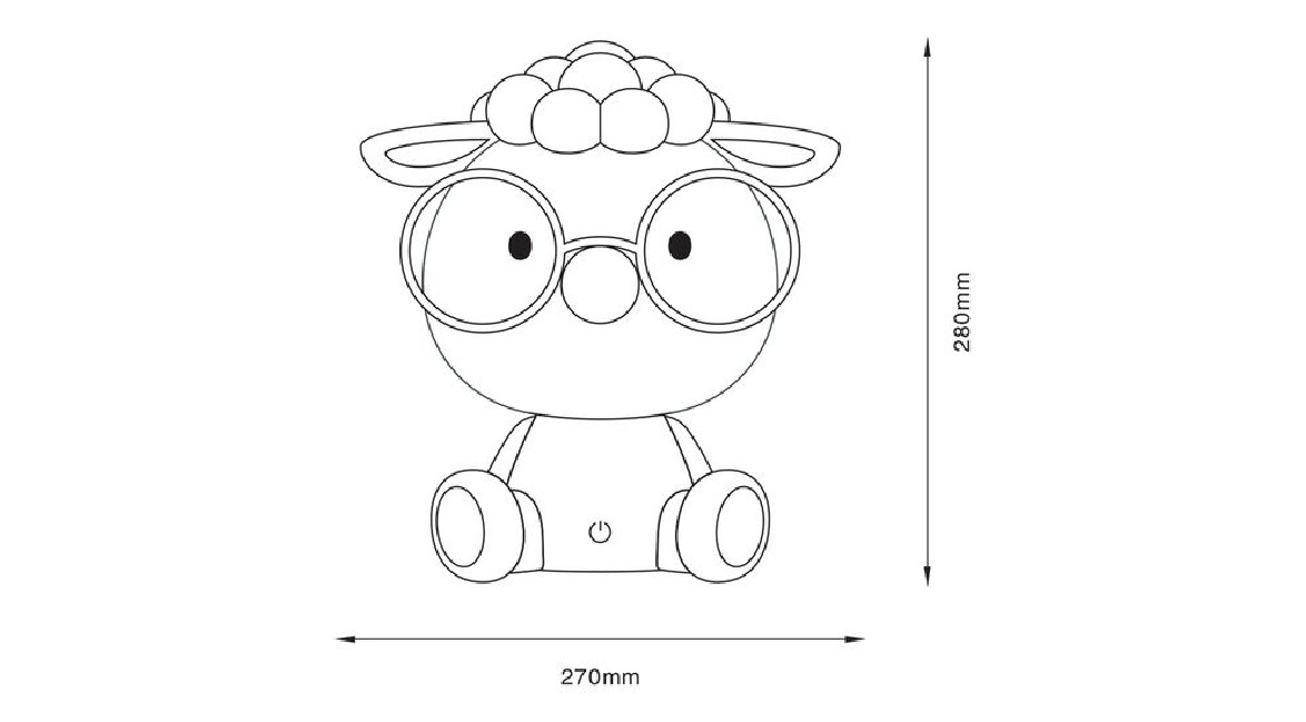 LAMPA DZIECIĘCA OWCA SZARA