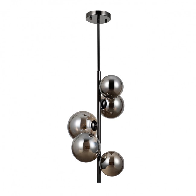 LAMPA WISZĄCA CANELLO 5 CZARNY CHROM