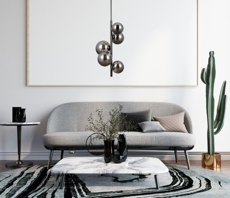 LAMPA WISZĄCA CANELLO 5 CZARNY CHROM