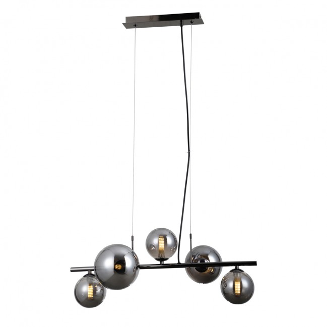 LAMPA WISZĄCA CANELLO 5 CZARNY CHROM