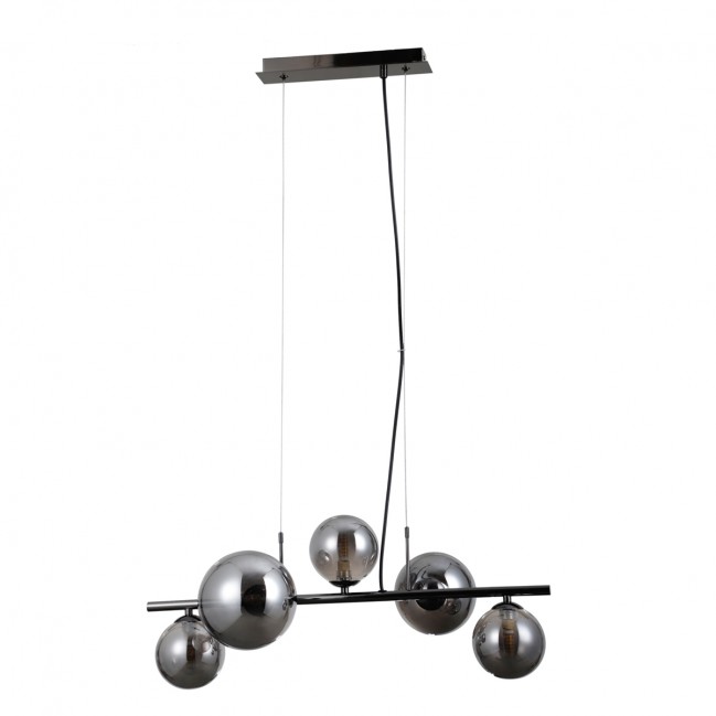 LAMPA WISZĄCA CANELLO 5 CZARNY CHROM