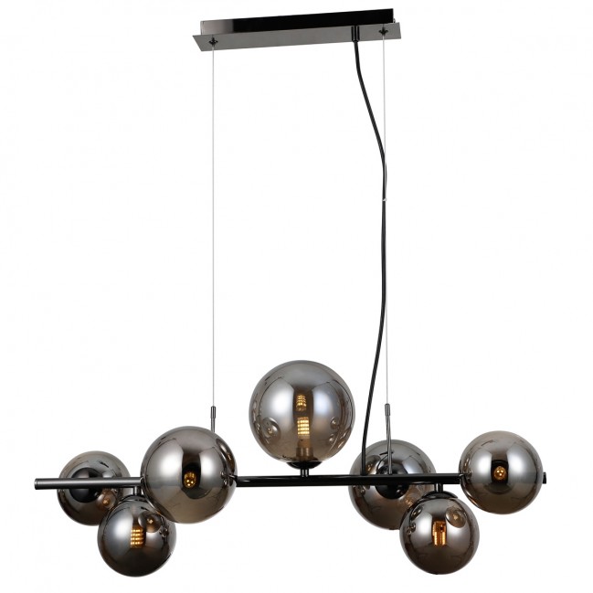LAMPA WISZĄCA CANELLO 7 CZARNY CHROM