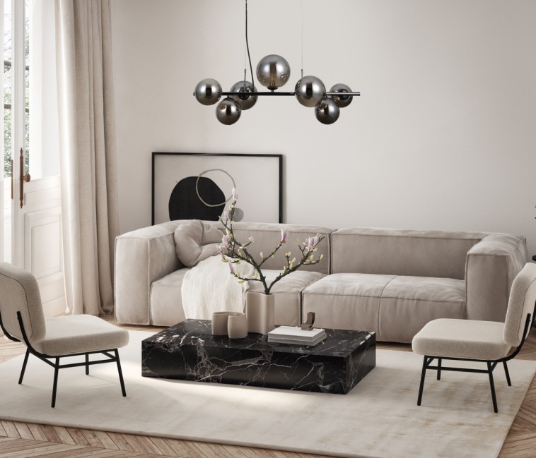 LAMPA WISZĄCA CANELLO 7 CZARNY CHROM