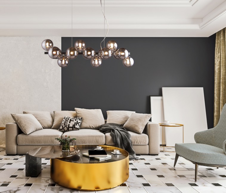 LAMPA WISZĄCA MARBELIO CZARNY CHROM