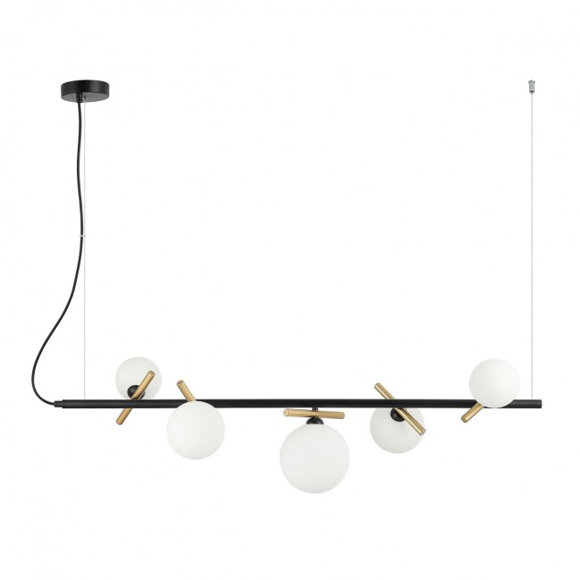 LAMPA WISZĄCA REVERSO 5 CZARNO ZŁOTA