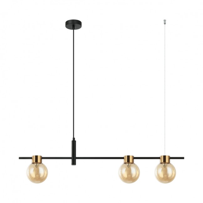 LAMPA WISZĄCA BLETTER 3 CZARNO ZŁOTA