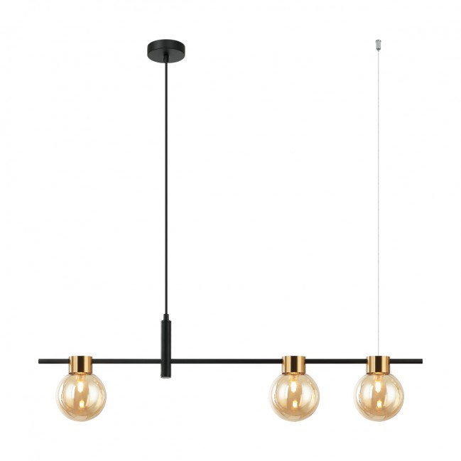 LAMPA WISZĄCA BLETTER 3 CZARNO ZŁOTA