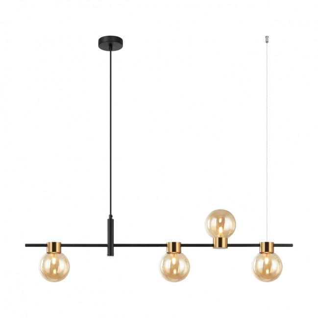 LAMPA WISZĄCA BLETTER 4 CZARNO ZŁOTA