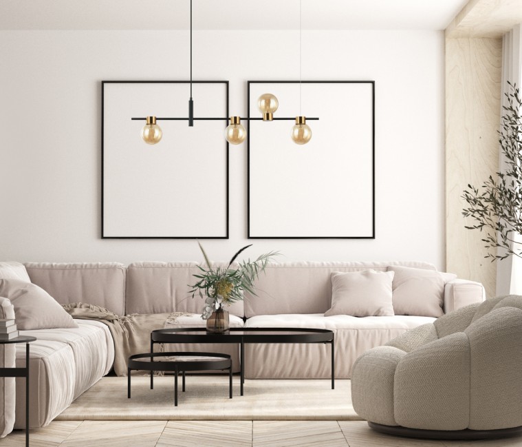 LAMPA WISZĄCA BLETTER 4 CZARNO ZŁOTA