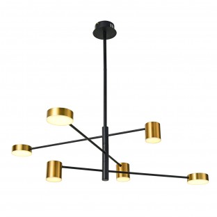 LAMPA WISZĄCA REMDAL 6 CZARNO ZŁOTA 3000K