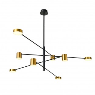LAMPA WISZĄCA REMDAL 8 CZARNO ZŁOTA 3000K