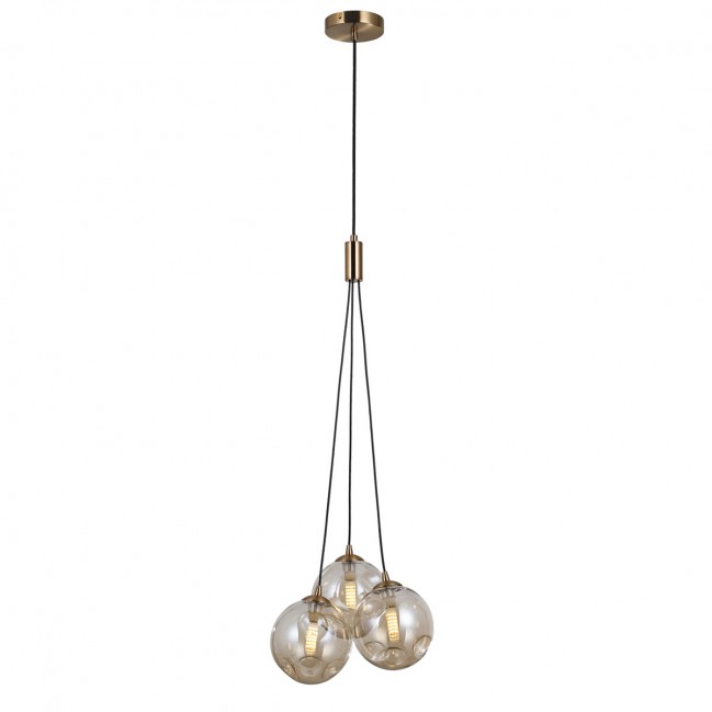 LAMPA WISZĄCA PERLOS 3 BURSZTYNOWA