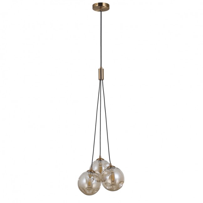 LAMPA WISZĄCA PERLOS 3 BURSZTYNOWA
