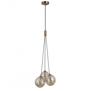 LAMPA WISZĄCA PERLOS 3 BURSZTYNOWA